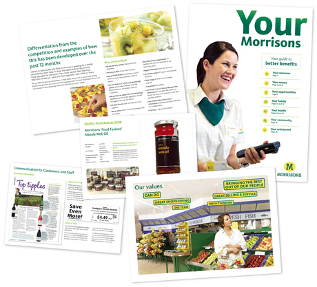 Image of Morrisons Internal Communications literature produced by Kaz for client The Workshop