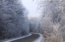 Stock shot of a road in winter
